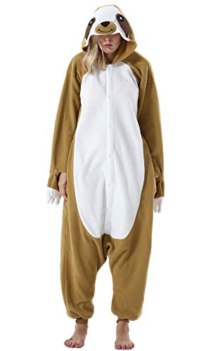 ULEEMARK Mujer Hombre Pijama Animal Entero Unisex para Adultos con Capucha Cosplay Pyjamas Ropa de Dormir Traje de Disfraz para Festival de Carnaval Halloween Navidad Pereza para Altura 148-187cm