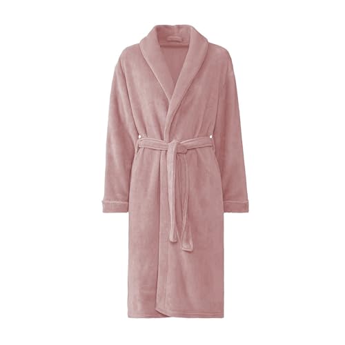 GREATOYAR Albornoz de Ducha para Hombre o Mujer, Albornoz de Rizo, Bata de Baño, Pijama, 100% Algodón, Talla M-L, Color Rosa