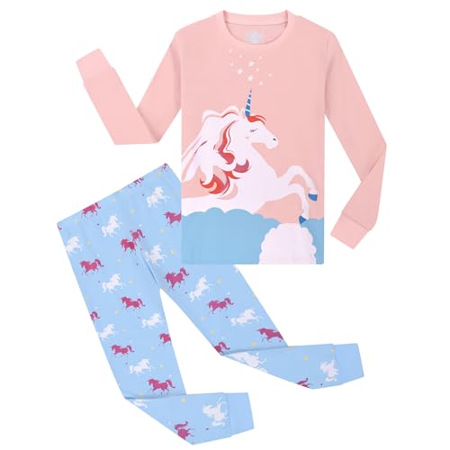 Garsumiss Pijamas para Niña Dos Piezas de Unicornio Manga Larga Invierno Pijama 2-12 Años, Estilo 4, 3 Años