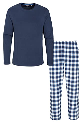 Mountain Warehouse Conjunto de pijama de franela para hombre - Con estilo y a cuadros, informal, agradable, de fácil cuidado - Para regalar y para dormir bien por la noche Azul L