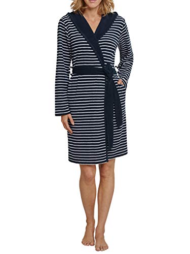 Schiesser Albornoz 95 Cm, Opaco, Azul (Midnight Blue 804), 44 para Mujer